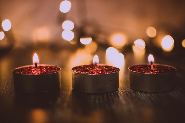 Trio of red candles