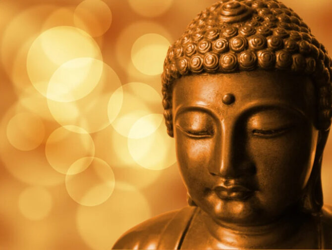 Buddha with gold background