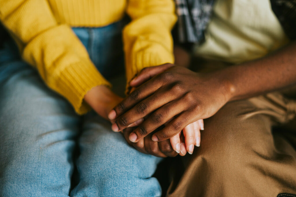 mindful grief holding hands 